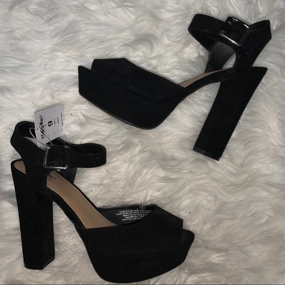 Mossimo Supply Co. Shoes - NWT Mossimo black faux suede platform sandal heels